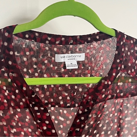 Liz Claiborne sheer long sleeve blouse (1X) - Picture 3 of 7